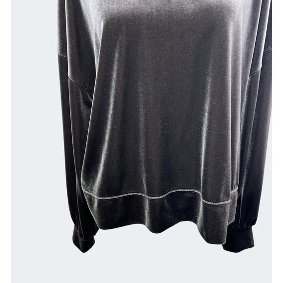 Madewel Velvet Balloon Sleeve Sweatshirtl Top Gunmetal Gray Large - Picture 10 of 14
